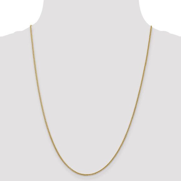 1.5mm 14k Yellow Gold Hollow Wheat Chain Necklace, 24 Inch - Picture 2 of 8